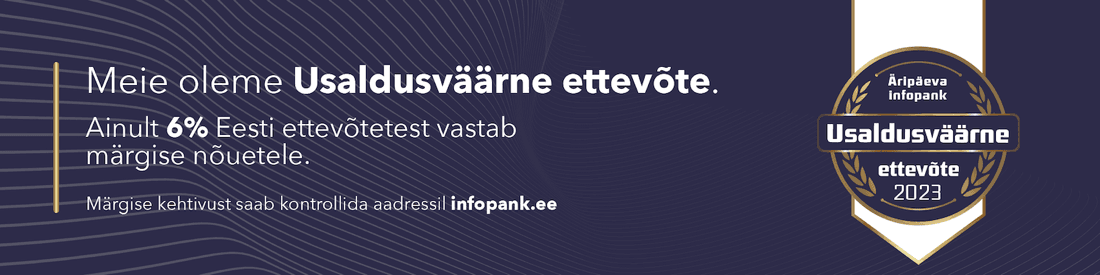 Äripäeva Infopanga usaldusväärse ettevõtte sertifikaat